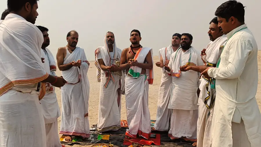 Priests reciting Vedic mantras together